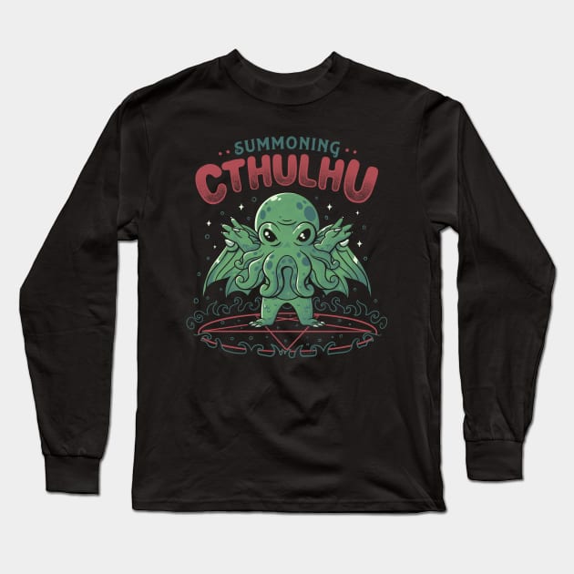 Summoning Cthulhu Cool Horror Gift Long Sleeve T-Shirt by eduely